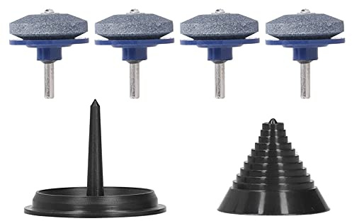 Bamjour Affilatrice per Tosaerba, Set di 5 Utensili per Affilatrice per Tosaerba con Pietra per Affilare dal Design Bilanciato e Materiale in Acciaio per Trapani Elettrici e Trapani Manuali