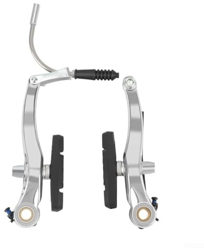 2 Paar V-Bremsen Set für Mountainbikes und Klappfahrräder aus Aluminium und Edelstahl (Silber)