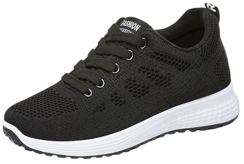 Scarpe da passeggio da donna con ammortizzazione, scarpe da ginnastica da donna, eleganti, antiscivolo, leggere, per il tempo libero, casual, con lacci, in rete, da lavoro