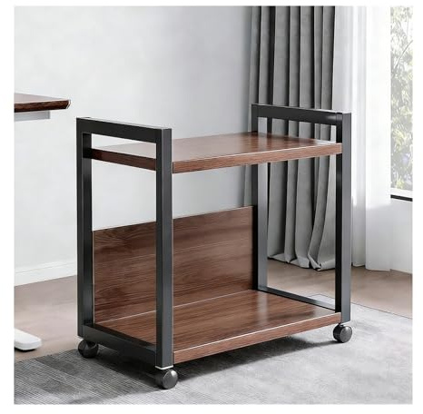 Tyzlup Mueble Impresora Carro de Impresora con Estante Abierto,Oficina del Soporte del Escritorio del Metal, Estante de Almacenamiento Que Ahorra Espacio(2-Tier)