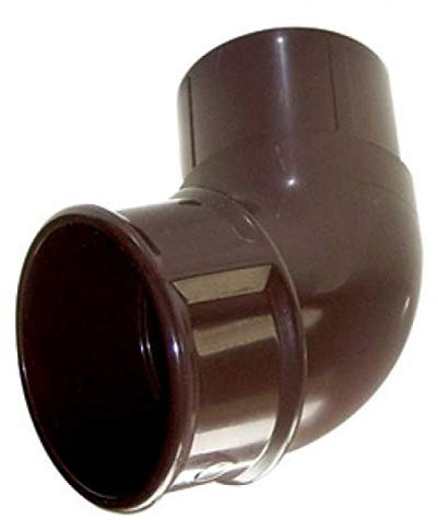FLOPLAST 68mm Round Gutter Pipe 112 Degree Offset Bend - Brown - Pack of 2