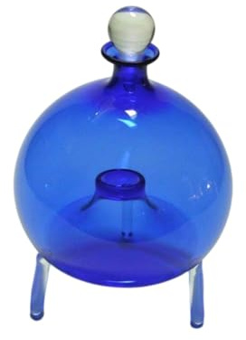 Fliegenfalle Obstfliegenfalle Wespenfalle blau mit Glas-Stopfen Qualität Handmade