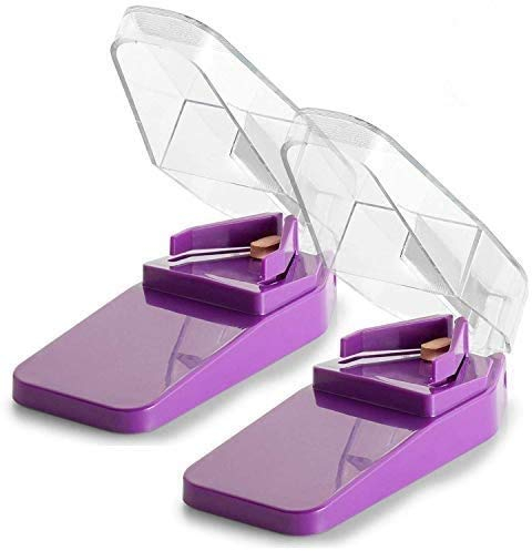 Tagliapillole e tagliapillole - (confezione da 2) con impugnatura a V per farmaci grandi e piccoli - Taglia facilmente pillole, tagliapillole | Taglierino con custodia portapillole