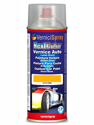 Vernice Ritocco compatibile con FIAT ITALIA - LANCIA COUPE 258A GIALLO GINESTRA per verniciatura carrozzeria in Bomboletta Spray 400 ml Vernice Spray Graffi Auto