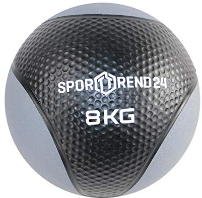 Sporttrend 24® Medizinball 1kg, 2kg, 3kg, 4kg, 5kg, 6kg, 7kg, 8kg, 9kg, 10kg, 12 kg in schwarz | Gewichtsball, Trainingsball, Gewicht Ball, Bälle, Fitness (Schwarz, 8 kg)