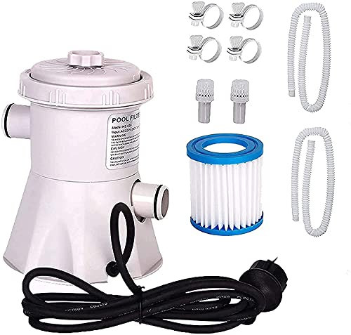 GJXJY Pompa Filtro A Cartuccia Trasparente per Piscine Fuori Terra, Pompa Filtro per Piscine Gackyard, Filtro per Piscina per Piscina Gonfiabile Domestica con 1 Cartuccia Filtro per Piscina