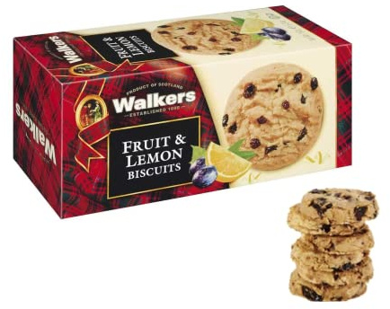 Walkers Biscotti Scozzesi Frutta e Limone | Frollini al Burro Puro | Biscotti Burro Frutta Limone 1 confezione - 150 Gr
