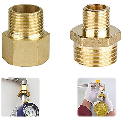 Set Adattatore Gas 1/2 a 1/4, 3/4 Adattatore Tubo Del Gas In Rame Adattatore Collegamento Bombola Del Gas Raccordo Di Connessione Per Fornelli a Gas, Fornelli Da Campeggio, Sgabelli, 4 Pezzi