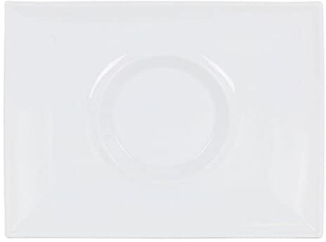 BigBuy Home Plato Llano Gourmet, de Porcelana, Color Blanco, 29,5 x 22 x 3 centímetros (Referencia: S2208545)