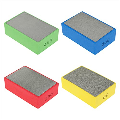 4 spugne abrasive diamantate per lucidare le mani, riutilizzabili 60#, 100#, 200#, 400#, tamponi abrasivi asciutti e bagnati, resistenti all'usura, per vetro, granito, marmo, cemento, pietra, metallo,