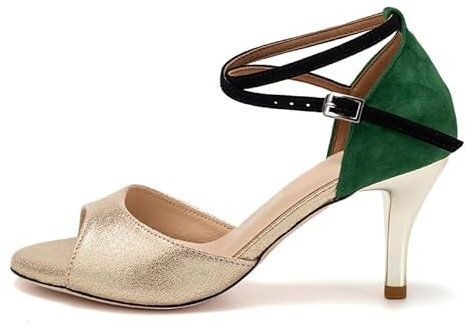 AOQUNFS Tanzschuhe Damen Latein Salsa Rumba Tango Bachata Samba Ballsaal Practice and Performance Schuhe,T6282AGLDGS-7.5,EU37