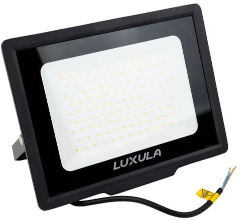 LUXULA LED Strahler Außen 100W 10000lm, 3000K Warmweiß, IP65, Schwarz | IP65 wasserdicht, Außenstrahler, Fluter, Scheinwerfer, LED Außenbeleuchtung für Garten, Einfahrt, Garage und Terrasse