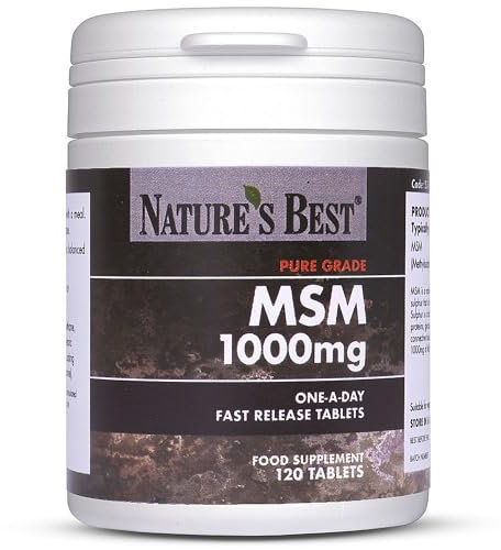 Nature's Best Pure MSM 1000mg Fast-Release Tablets - Natural Source, Non-Toxic & Long-Term Safe - Taste-Free, One-a-Day Formula - UK Made - 120 Tablets (4 Months' Supply)