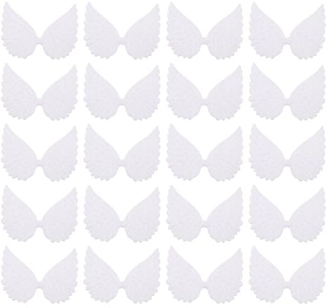 MAGICLULU 30 Stück Mini-Farben Stoff-Engelsflügel-Aufnäher Zum Aufnähen Bestickter Dekorativer Engelsflügel Für DIY-Projekte Basteln Kuchendekoration