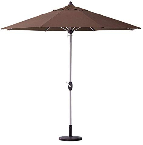 GaRcan Garten-Sonnenschirm, 2,7 m, manueller Kurbel-Sonnenschutz aus Aluminium, Sonnenschirm-Regenschirm-Überdachung, wasserdicht, UV-beständig, faltbar, für Terrasse/Strand/Pool/Außenschutz