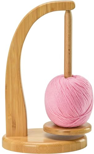 Wollabwickler, Wollhaspel Rotierender Magnetischer Holz Wollknäuelhalter, Garnrollenhalter Wollabwickler Wollhalter Wolle aufwickler für Häkel- und Strickzubehör-Oma, Muttertag Geschenk
