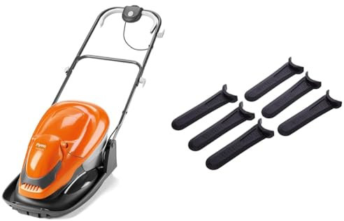 Flymo EasiGlide 300 Hover Collect Lawn Mower - 1700W Motor, 30cm Cutting Width, 20 Litre Grass Box & FLY014 x6 Plastic Lawnmower Blades for Hover Vac, Mow 'n' Vac, Micro Lite, Minimo