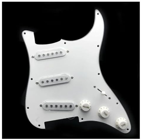Loaded Pickguard Tonabnehmer Set SSS Loaded Prewired E-Gitarren-Schlagbrett-Tonabnehmer Für FD ST Style Gitarre(White)