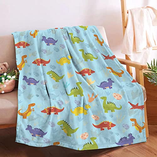 Dinosaurier-Decke, niedlich, Dinosaurier, superweich, für Bett, Couch, Sofa, flauschig, warm, gemütlich, leicht, Überwurf für Freunde, Erwachsene, Damen, Herren, 127 x 101,6 cm, Größe S für Kinder