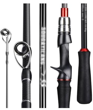 yixinzi-2024 Angelruten 1,8 M 2,1 M Carbon Fiber Casting Angelrute Baitcasting Stange for Bass Hecht Forelle Angeln Angelrute Teleskoprute(2.1m)