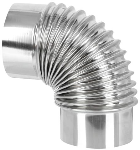 DOITOOL 3.54 Inch Stainless Steel 90 Degree Stove Pipe Elbow Chimney Flue Exhaust for Outdoor Camping Tent Stove Accessories Vent Connector