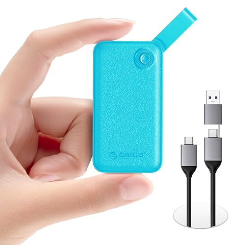 ORICO SSD Esterno 2TB, Hard Disk Esterno SSD fino a 2000 MB/s, USB 3.2 Gen 2x2 SSD Portatile con Cavo USB C 2 in 1, Compatibilità con Smartphone, Laptop, MacBook/Pro/Air - B20(Verde)