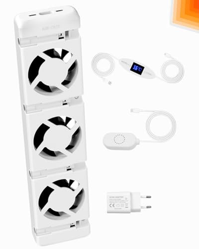 Ventilatore per radiatore, 3 ventilatori, amplificatore per radiatori fino a facile montaggio, intelligente ventola di riscaldamento per riscaldamento, amplificatore di calore durevole per