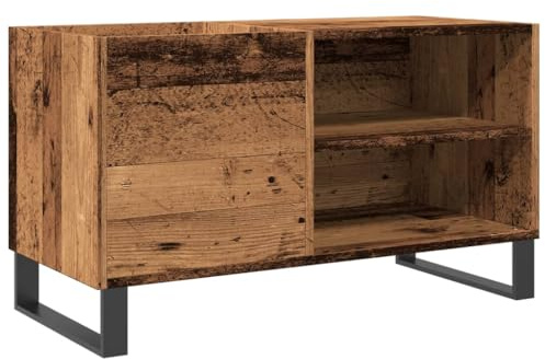 vidaXL Mobile Porta Dischi Legno Antico 84,5x38x48cm Legno Multistrato