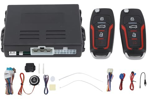 LOCADENCE Sistemas di Allarme di Sicurezza per Auto, DC 12V Antifurto Universale 1 Pulsante Kit Sistemas Accesso Senza Chiave, Pacchetto Allarme Avvio Remoto Multifunzionale
