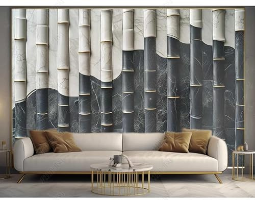 Fototapete 3d effekt tapete Moderne Schwarz-Weiß-Tastatur Bambus Vlies Tapeten Wandtapete Wohnzimmer Schlafzimmer Wand Dekoration Moderne 400CM(B)*280CM(H)