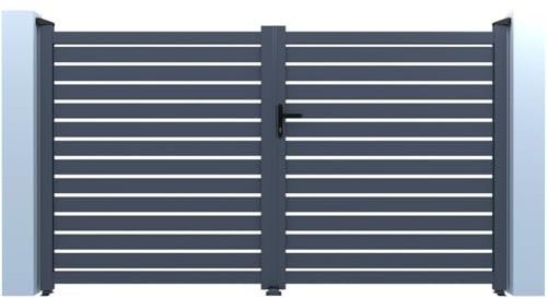 Habitat et Jardin - Portal de aluminio calado Julián, 300 x 180 cm, color gris
