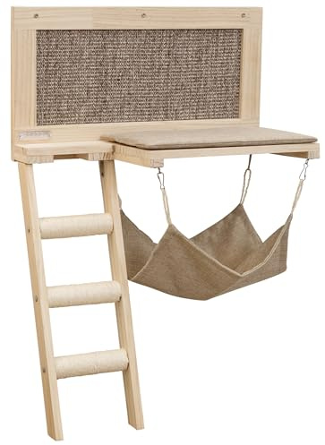 Kerbl Pet Liegebrett Timber für Katzen | Braun, 58 × 89 cm, stabiles Liegebrett aus Holz als erhöhter Ruhe- und Schlafplatz für Katzen