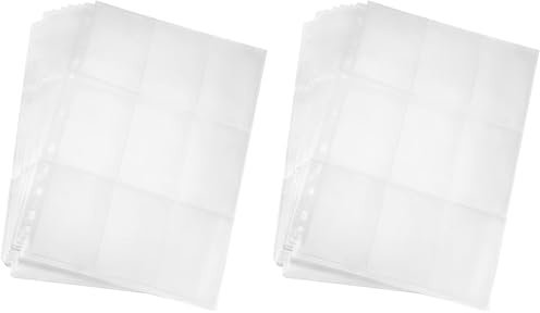 Carehabi - 540 Pockets Sammelkarten Hüllen, 30 Seiten Pro 18-Pockets Leere Sammelmappe Doppelseitige Kartenhüllen, 11 Löcher, Transparent Sammelkartenzubehör, 29 x 21 cm,Durchsichtig (Packung mit 2)