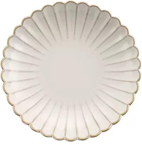 Assiettes plates, assiettes à salade, assiettes en céramique, vaisselle blanche for la maison, assiette ronde for le dîner et le dessert(22cm)