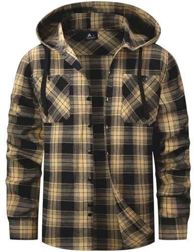 SwissWell Chemise Homme à Carreaux Capuche Chemise Bucheron Homme Flanelle Surchemise Manches Longues