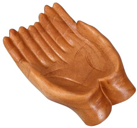 Didiseaon Bol Décoratif Bois pour Console Entrée Bol à Clés Sculpté Main Bonbonnière Bois Décoration pour Salon et Maison
