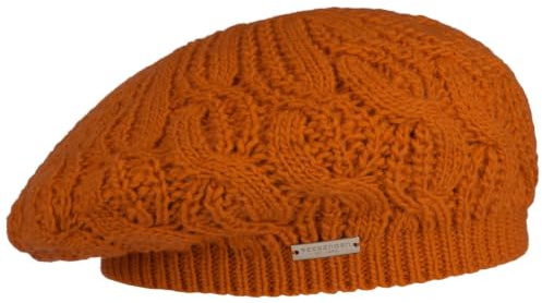 Seeberger Uni Strickbaske Winterbaske Damenbaske Baskenmütze Damen - mit Futter Herbst-Winter Winter