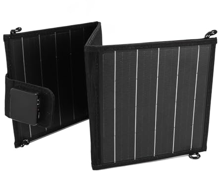 Chiyyak Panneau Solaire à 3 Plis 5V 15W Chargeur de Panneau Solaire Portable à Haute Performance à Haute Performance Randonnée de Camping Extérieur