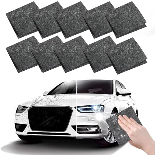 EHIOG Nano Kratzerentferner Tücher, 10 Stück Kratzer Entferner Nano Sparkle Tuch, Mikrofaser Poliertuch, Entfernt Leichte Kratzer & Schrammen, Mikrofaser Politur Universell für alle Fahrzeugtypen