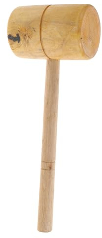 TEHAUX Large Wooden Mallet Wood Hammer with Solid Hardwood Handle, Anti-Slip Woodworking Mallet for Carpentry and Wood Carving, Professional Hand Tool for Woodworking Projects