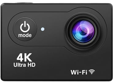 Fotocamera Sportiva, Action Cam 4K 60fps Schermo da 2,0 Pollici Moto Videocamera Sportiva con Telecomando per vlog di Ciclismo/Animali Domestici