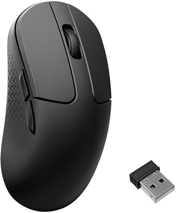 Keychron M3 Mini 8K Souris Gaming, 2,4 GHz/Bluetooth 5,3/Filaire, 55g Ultra-légère, 8000 Hz, Capteur PixArt 3950, Programmable avec Launcher, 30 000 DPI/750 IPS, pour Windows, Mac et Linux - Noir