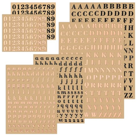 Larrel 6 Stück Aufkleber Buchstaben, Kleine Buchstabenaufkleber Selbstklebende Klebebuchstaben Wetterfest Mini-Aufkleber Zahlen Sticker für Postfach DIY Scrapbooking Dekorationskunst Nägel Tastaturen
