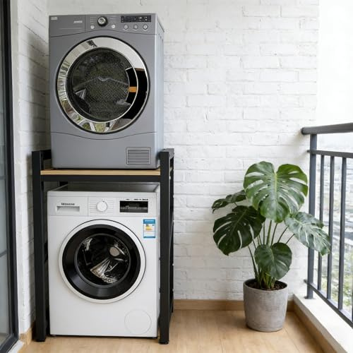 Encima del Estante de la Lavadora Estantes de Baño Armario para Lavadora, Kit Apilamiento Lavadora y Secadora Capacidad Carga 300 Kg para Entrada, Lavandería, 73 * 64 * 115 cm