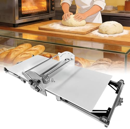 Sfogliatrice Pieghevole,Stendipasta Elettrico in Acciaio Inox,con Spessore Regolabile 2 a 30 Mm,Macchina Pasta Sfoglia per Uso Domestico E Commerciale