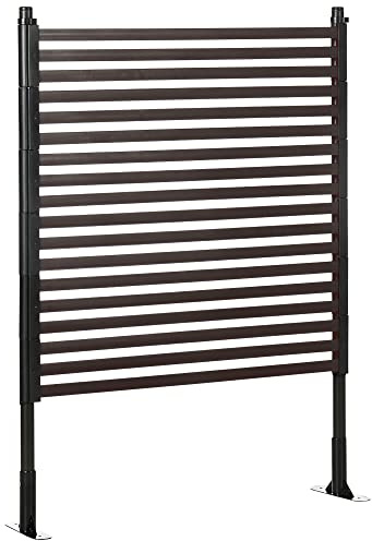 Outsunny Panneau clotûre de jardin brise vue en métal extérieur avec pieds ou piquets à planter, modulaire, 93L x 22l x 124H cm