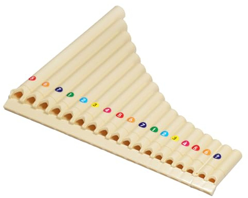 rayzm Panpipes, 18 Note Pan Flute for Beginners, C Key Right-Handed ABS Plastic Tenor Flute with 2 Removable Pipes, Bright Tone, Portable & Durable Musical Instrument
