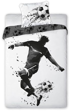 texpot Bettwäsche-Set Garnitur 140x200 + 70x90 cm Fussball Sport Ball Baumwolle Reißverschluss