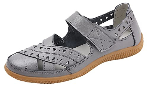 Sandali da donna eleganti senza tacco, da trekking, da donna, impermeabili, leggeri, per il tempo libero, da spiaggia, con suola morbida, per lo sport, da trekking, grigio., 41 EU