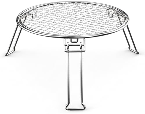 camping grill grate|Small Propane Grill, Portable Folding Camping Grate - Stainless Steel Mini With Detachable Pan, Compact Outdoor(13.38x13.38x6.89in, Silver) – Includes Carry Bag